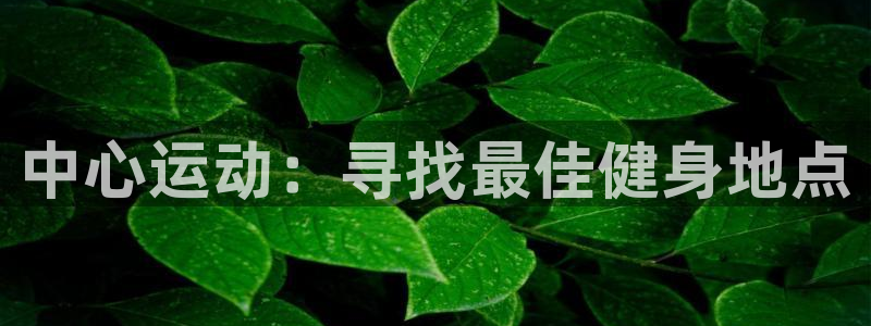 米兰体育官方正版app集团官网网址：中心运动：寻找最佳健身地